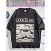 2026 Neues Sommer-Jahrhundert Evangelion EVA Anime Qualität T-Shirt Herren und Damen Baumwolle Vintage Gewaschener Druck Streetwear Sport Oberteile