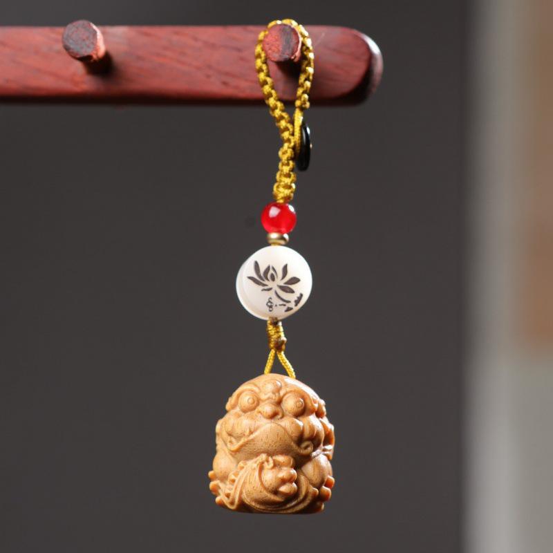 Sandalwood Pixiu Wealth Keychain & Backpack Pendant