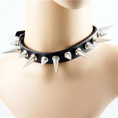 Punk Rock Gothic Choker Damen Herren Leder Spike Niete Nietenhalsband Choker Halskette Statement Schmuck