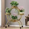 Floor Standing Mobile Plant Rack with Wheels Epipremnum Pot Stand Iron Multi-Layer Balcony Flower Shelf Storage Organizer
