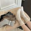 Flower Bud Bubble Wool Socks Thickened Warm Pile Socks Korean Bow Socks Mid-Tube Socks