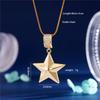 Simple Design Star Zircon Pendant Necklace Stainless Steel Chain Fashion Geometric Choker Jewelry Party Gifts For Women Girls