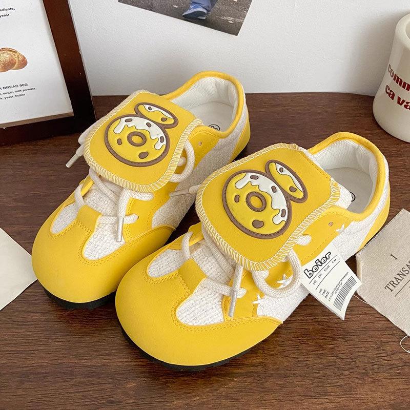 Original flip board shoes ugly cute new panda puff shoes female niche design bokenzi