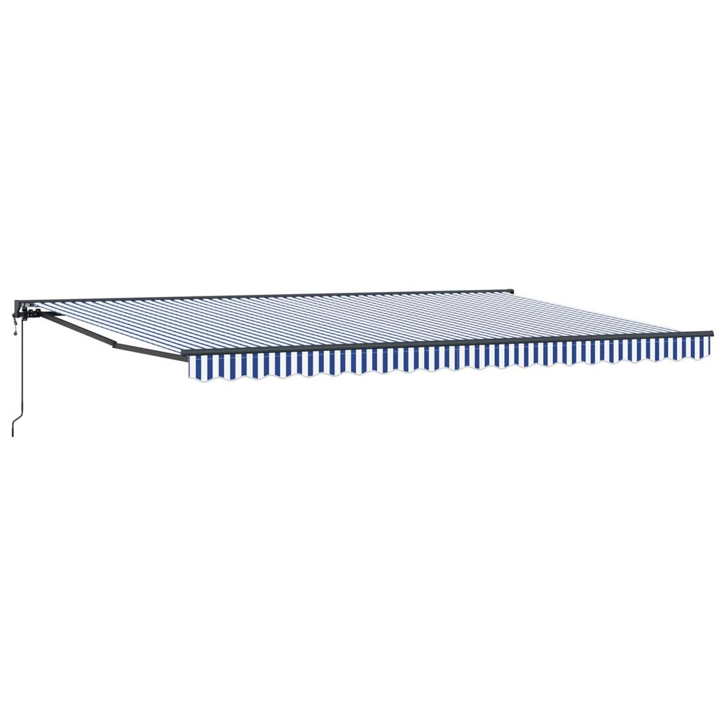 Retractable Awning Frame Blue and White 500 X 300 Cm