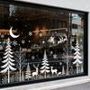 Modern Window Decorations for Family 4PCS Christmas Static Stickers, White Silhouette Removable PVC Decals, Easy Apply Glass Stickers Patio Waterproof