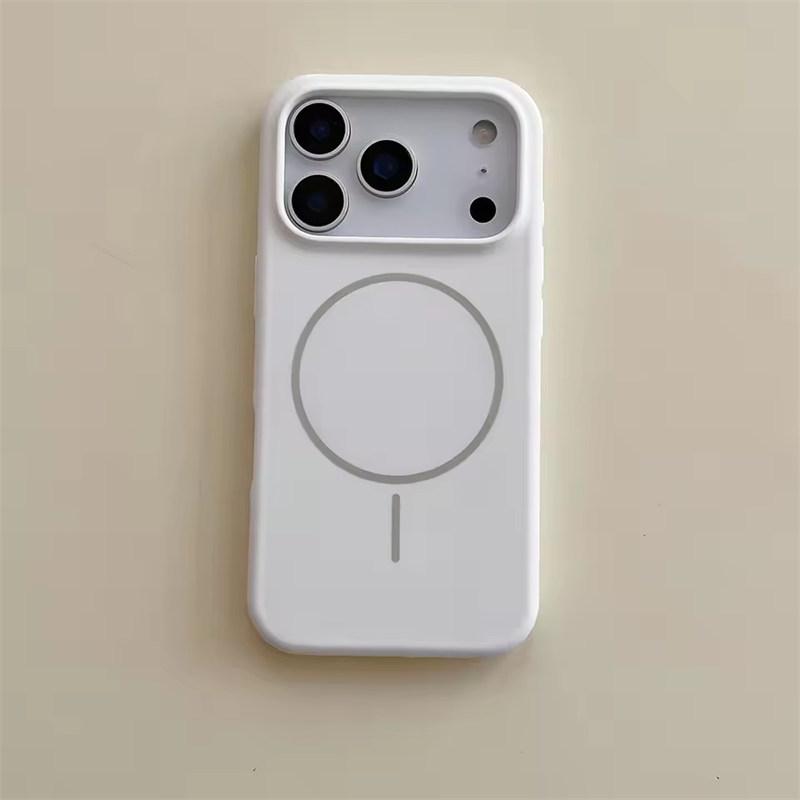 Liquid Silicone Matte Solid Case for iPhone 17 Air 16 15 14 Plus 13 12 Pro Max for Magsafe Wireless Charging Shockproof Cover