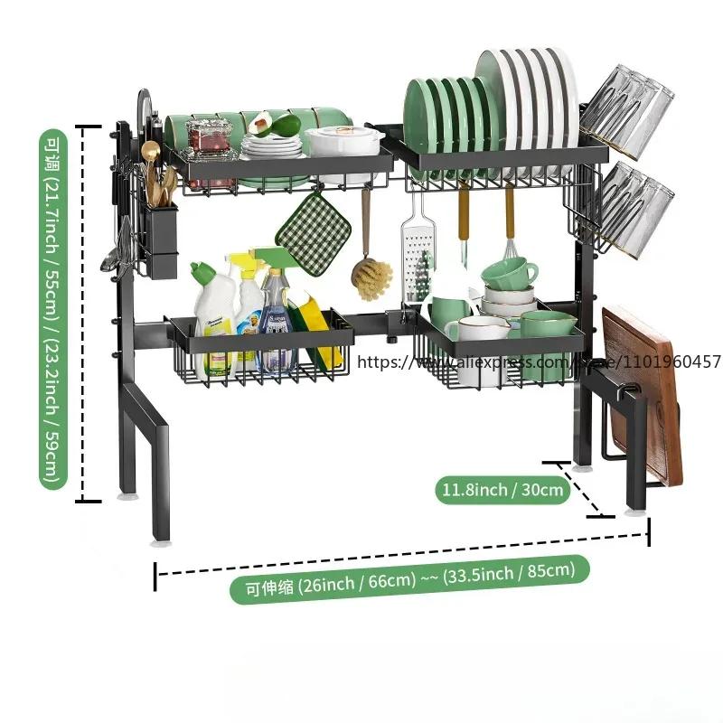 Over The Sink Rack, Fits All Sinks, Adjustable Dish Drying Rack, Dish Drying Rack Above Kitchen Sink, Easy Installation