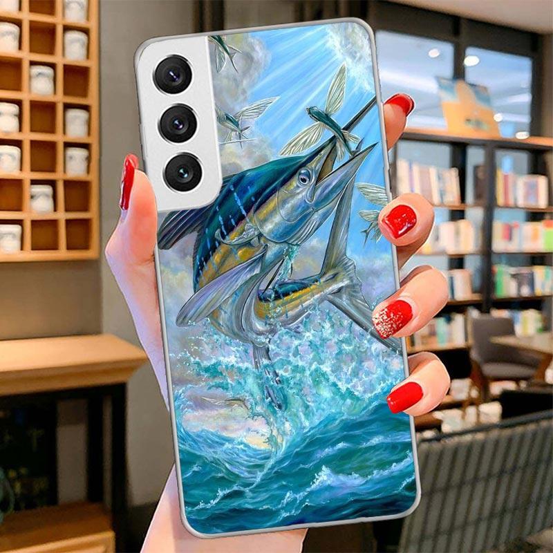 

Offshore Angling Fishing Fish Rod Cover Phone Case For Samsung Galaxy S26 S25 Edge S24 Ultra S23 S22 Plus S21 S20 FE Soft Fundas Samsung S22