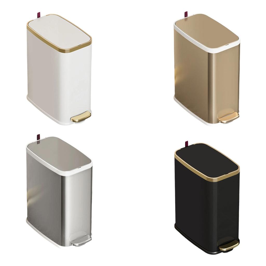 304 Stainless Steel Waste Bin with Slow Close Technology Foot Pedal and 90 Degree Lid Stay for Easy Cleaning