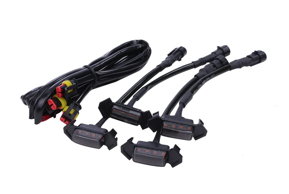 

Комплект светодиодных габаритных огней CustomDivine для решетки радиатора (4 шт.) для решетки Toyota и TRD Pro с дымчатыми линзами, послепродажный, Tacoma, янтарный, (Разные части)