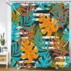 Modern Flowers Shower Curtains Waterproof Fabric Floral Bath Curtains For Bathroom Bathtub Large Wide Bathing Cover With Hooks
