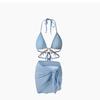 1011 New Sexy Split Bikini Three-piece Swimsuit, High-end Pure Desire Wind and Thin Seaside Vacation Swimsuit
