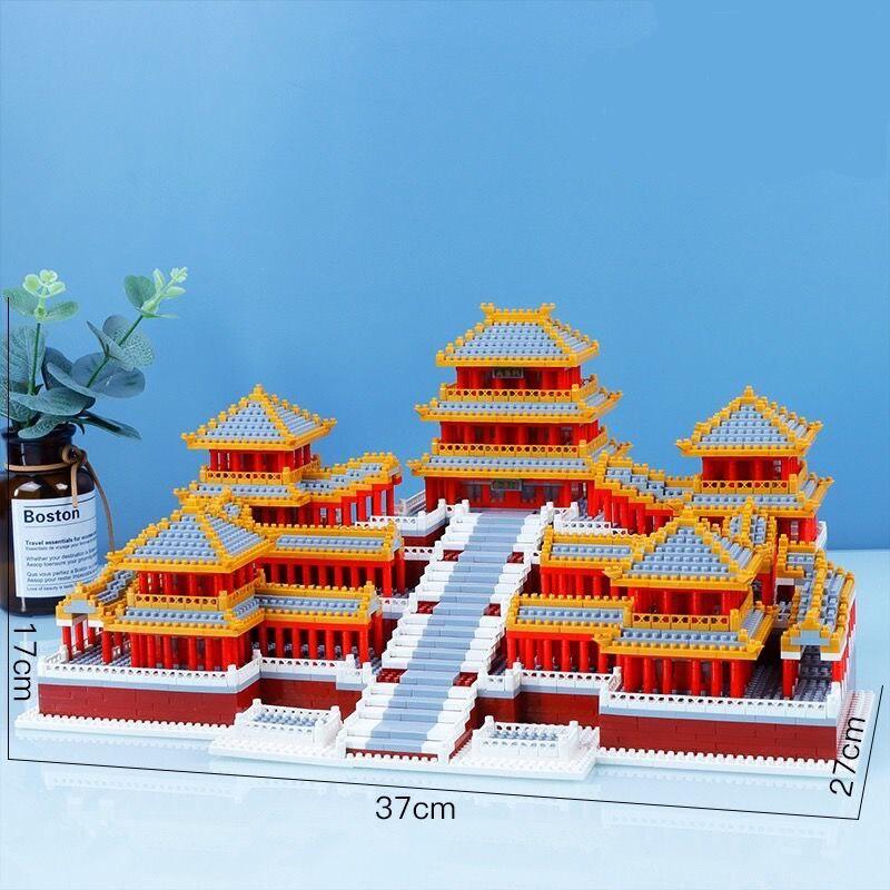 8019 World Architecture Ancient Epang Palace 3D Model DIY Mini Diamond Blocks Bricks Building Toy for Children No Box