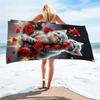1PC Rose Kitty Heart Beach Towel Quick Dry Bath Towel Beach Vacation Photography Essential Lightweight Soft Fabric