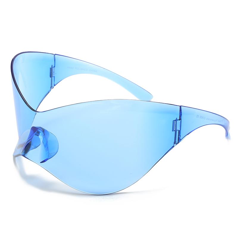 Oversize Punkowe Gogle Okulary Przeciwsłoneczne Damskie Męskie Luksusowa Marka Projektant Y2K Srebrne Sportowe UV400