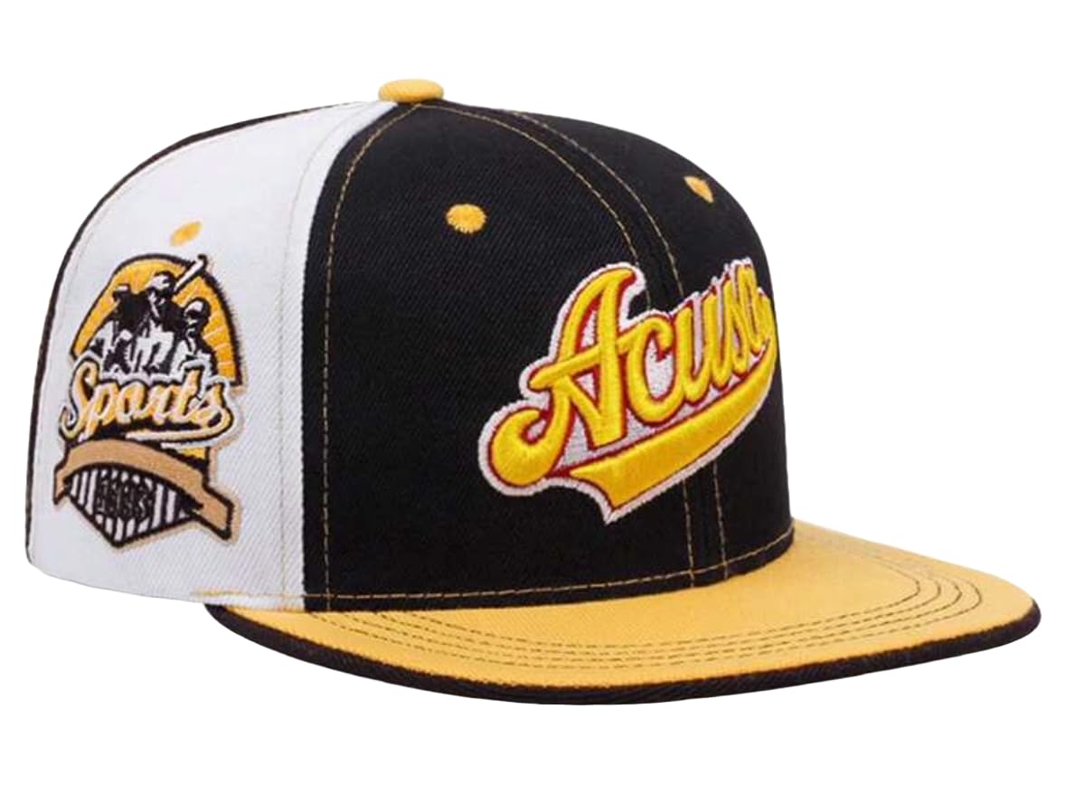 

Sproutsy Men s Snapback Baseball Cap, Casual Streetwear Flat Cap, Acusa (Yellow)