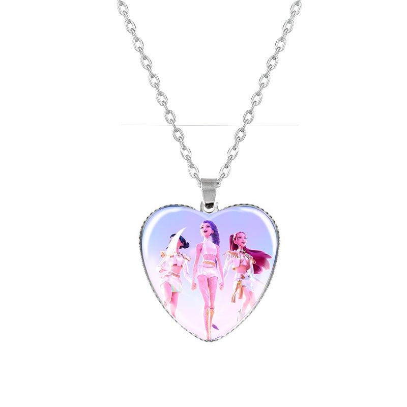 Kpop Demon Hunters Peach Heart Necklace: Anime-Inspired Jewelry for Fans