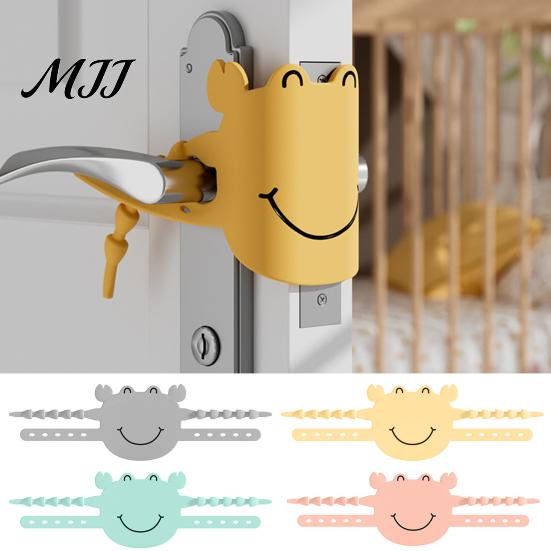 Impact Absorbing Pad Silicone Door Latch Silencer, 5-Position Adjustable Lock Buffer Cover, Cartoon Flexible Guard Crab Soft Slam Stopper for Bedroom