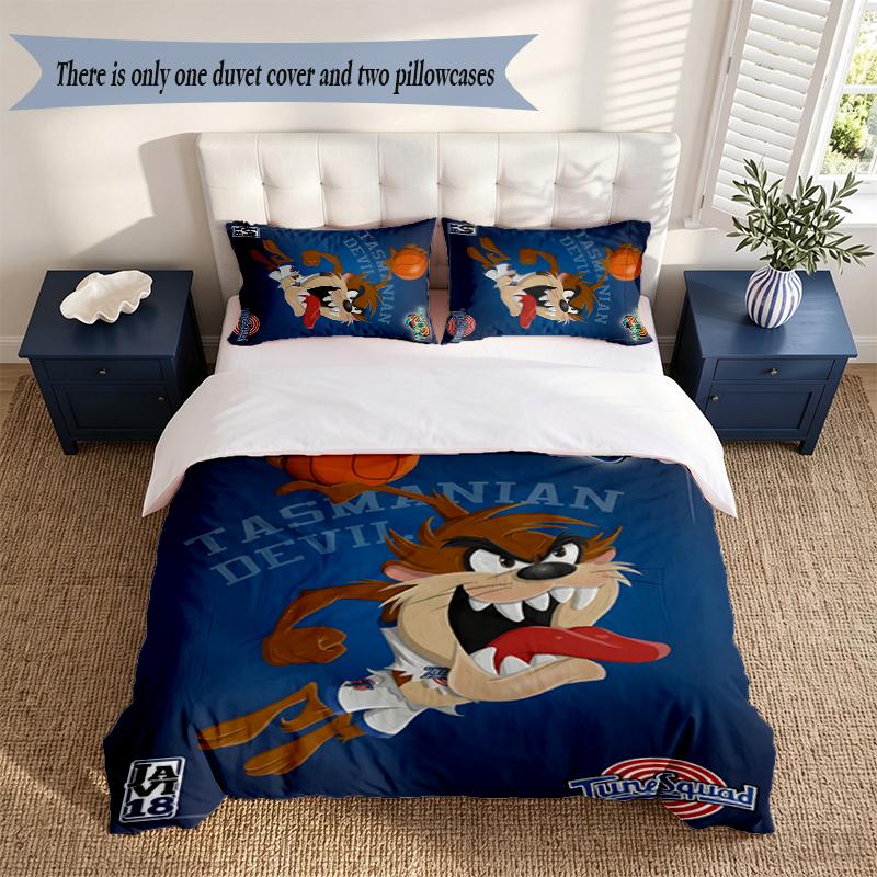 taz 3‑Piece Bedding Set Soft Microfiber Duvet Cover Pillowcases Comfortable Bed Linen for Bedroom Decoration