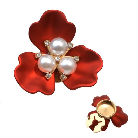 Spinki do mankietów Kamienie stras Imitacja pereł Kształt kwiatka z pręcikami Pokrowce na guziki Montaż na klips Błyszczące ozdobne klipsy do guzików DIY Ubrania