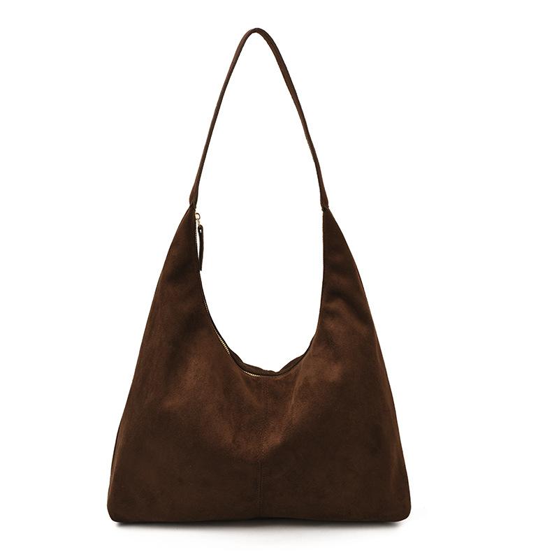 Nischen-Wildledertasche Damen neue modische Schulter-Unterarmtasche mit großer Kapazität lässige vielseitige Pendler-Tablett