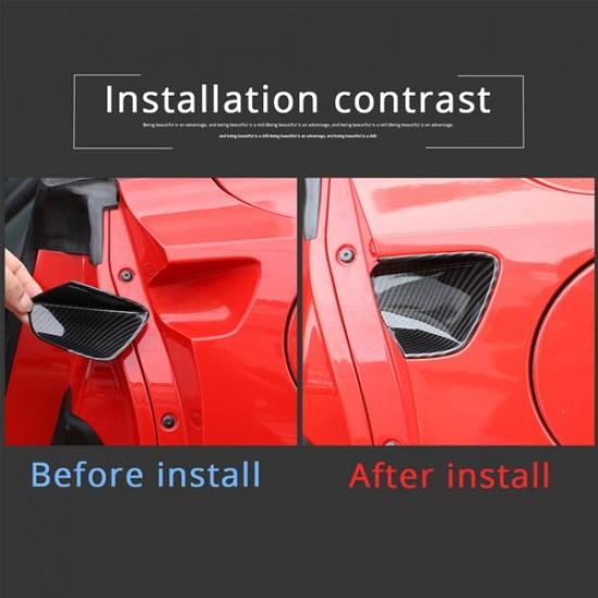 2pcs Carbon Fiber ABS Trim Body Door Handle Bowl Cover For 2014-2019 Corvette C7