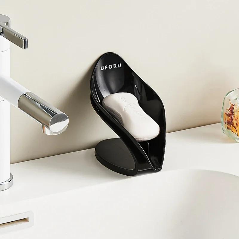 Leaf Shape Soap Bar Holder for Kitchen Bathroom Self Draining Tray Shelf with Anti-Slip Suction Cup Soap Storage Box