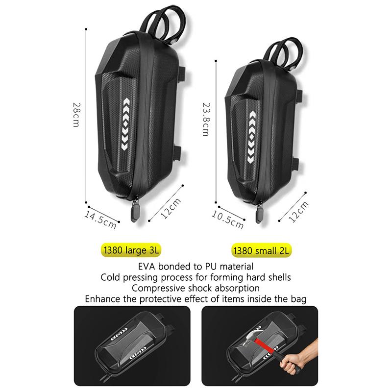 Folding Bike Bag Balance Bike Electric Scooter Handlebar Bag Eva Hard Shell Waterproof Large Capacity