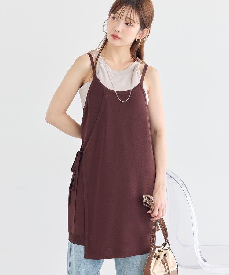 Apron Soubari Camisole Dress Brown F