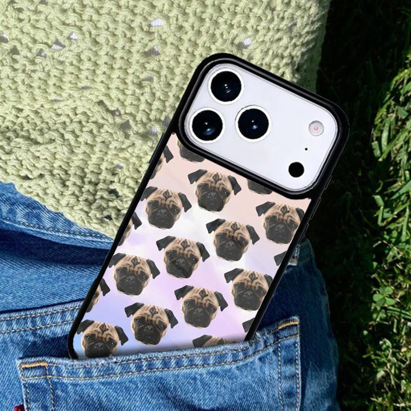 Cute cartoon pug dog Phone Case Cover for IPhone 11 12 13 14 15 16e 17 Pro Max Coque for IPhone 17 Air