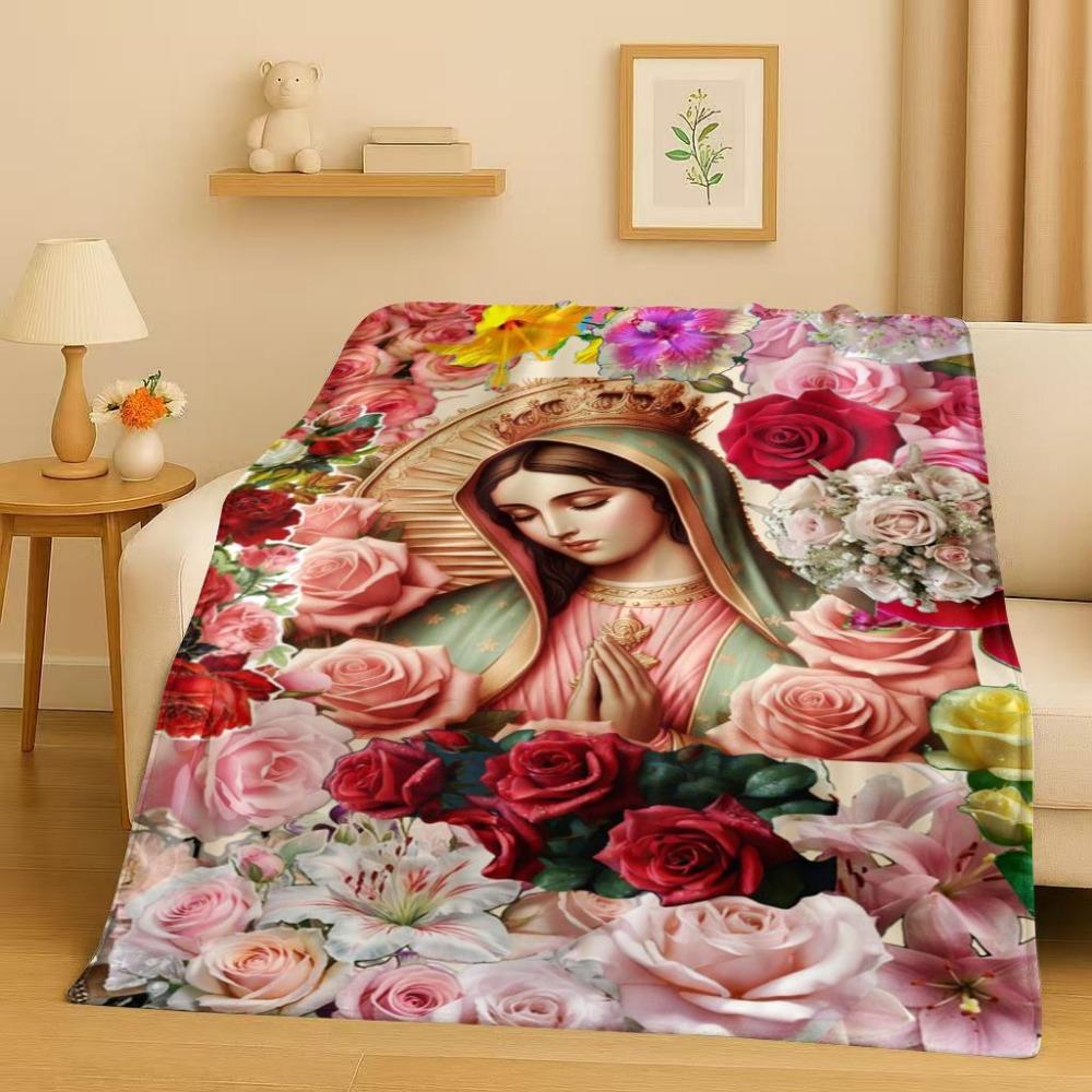 throw featuring Jesus flannel Warm Blanket King Size Throw Travel Blanket for adult Children Gift Decor Throw for Bed and Sofa