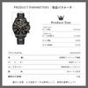 OLEVS Men's Watch Stylish Black Popular Waterproof Quartz Analog Chronograph Stainless Steel Metal Band Simple Easy-to-Read Business Casual Fashion