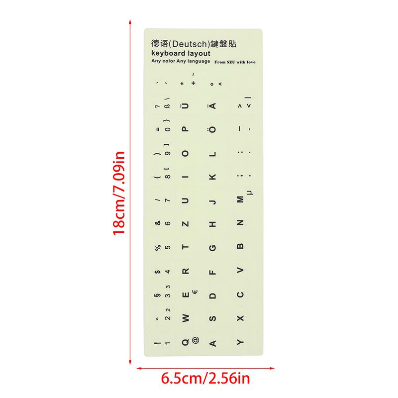 Luminous Keyboard Film Spanish,Russian,Arabic,French,English Etc Language Fluorescent Keyboard Letter Protective Stickers