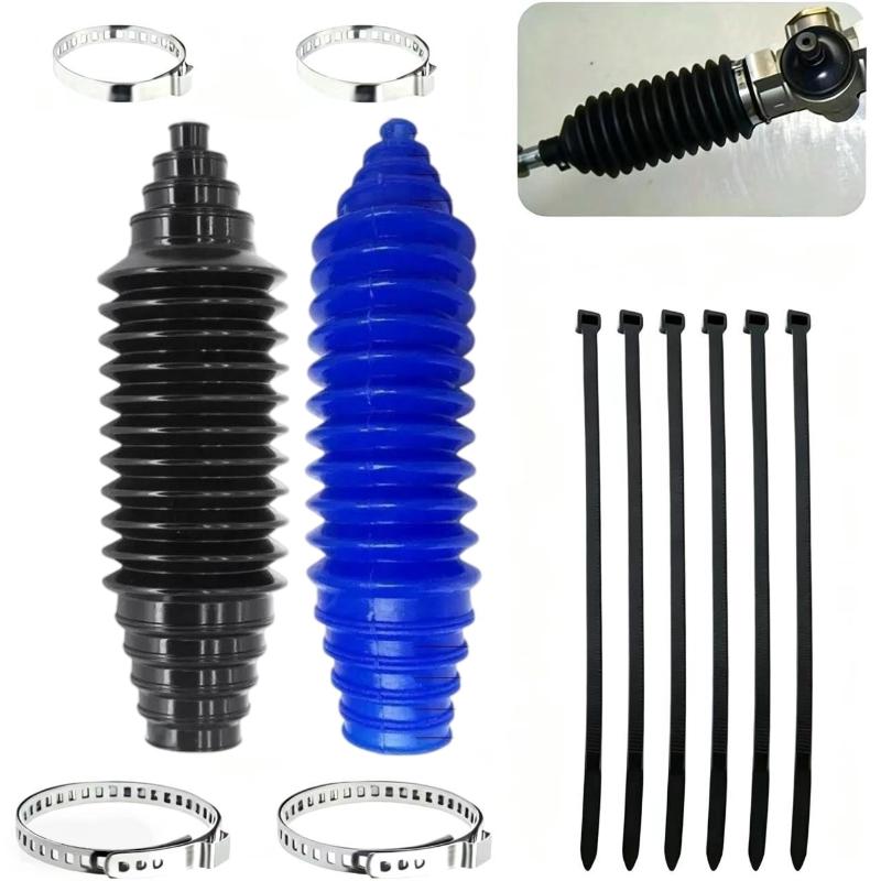 1/12Pcs Gear And Rack Silicone Cover With Clamps Universal Steering Tie Rod Dust Cover Kit Waterproof And Dustproof