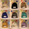 Style Hat Versatile Cute And Funny Big Eye Womens Warm Hatscaps Knitted