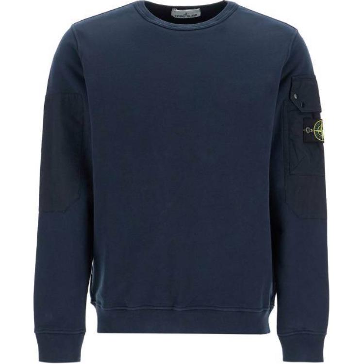 

Stone Island FW24 Solid Color Crew Neck Fitted Logo Patch Pullover Thin Fleece Long Sleeve Fall Winter Sweatshirt Unisex sweatshirt 811563920-V0020 M