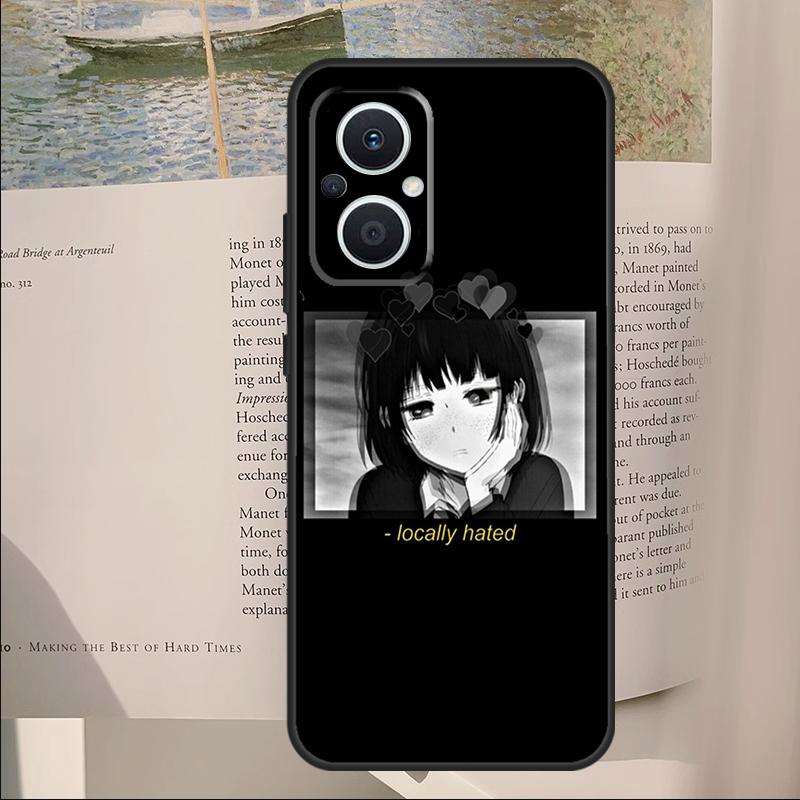 Sad Japanese Anime Aesthetic Cover For OPPO Reno 14 13 11 10 Pro 12F 11F 13F 14F 7 8 Lite OPPO Find X6 X5 X8 X9 Pro Case