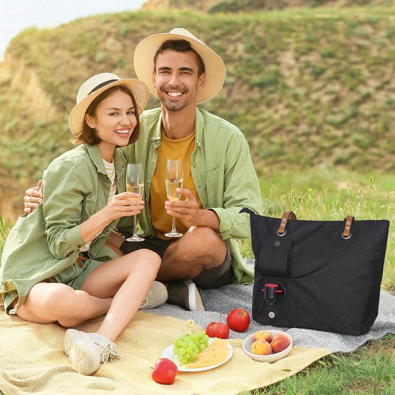 B97A-Borsa Termica per Vino, Borsa Frigo da Spiaggia per Viaggio Regalo, Portamonete Termico a Prova di Perdite con Scomparti con Beccuccio