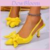 Summer Womens High Heeled Pointed Toe Shoes With Elastic Slipon For Party And Casual Wear