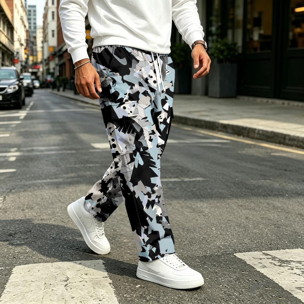 Men's Straight Leg Drawstring Casual Joggers Athletic Pants for Commuting, Travel and Everyday Wear