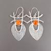 Carnelian Gemstone 925 Sterling Silver Jewelry Handcrafted Dangle Earrings 1.78" EE-64-30