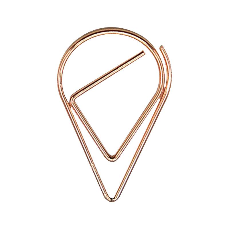 Agrafă de Hârtie Proaspătă și Simplă în Formă de Picătură de Apă - Marcaj Metalic Drăguț Rechizite de Birou pentru Caiete și Decorațiuni de Papetărie.