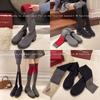 Large size over-knee knitted socks and boots for women's autumn new trendy thick heel thick sole heightened and thin women's boots