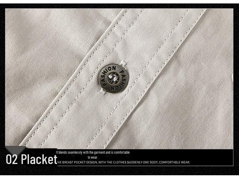 Men's Long Sleeve Cotton Shirt: 2024 Spring & Autumn Casual Loose Outdoor Workwear Jacket