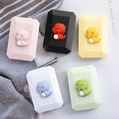 Contenitore per lenti a contatto portatile Beauty, organizer per lenti a contatto, simpatico cartone animato, dinosauro, ragazza, donna, custodia per lenti a contatto