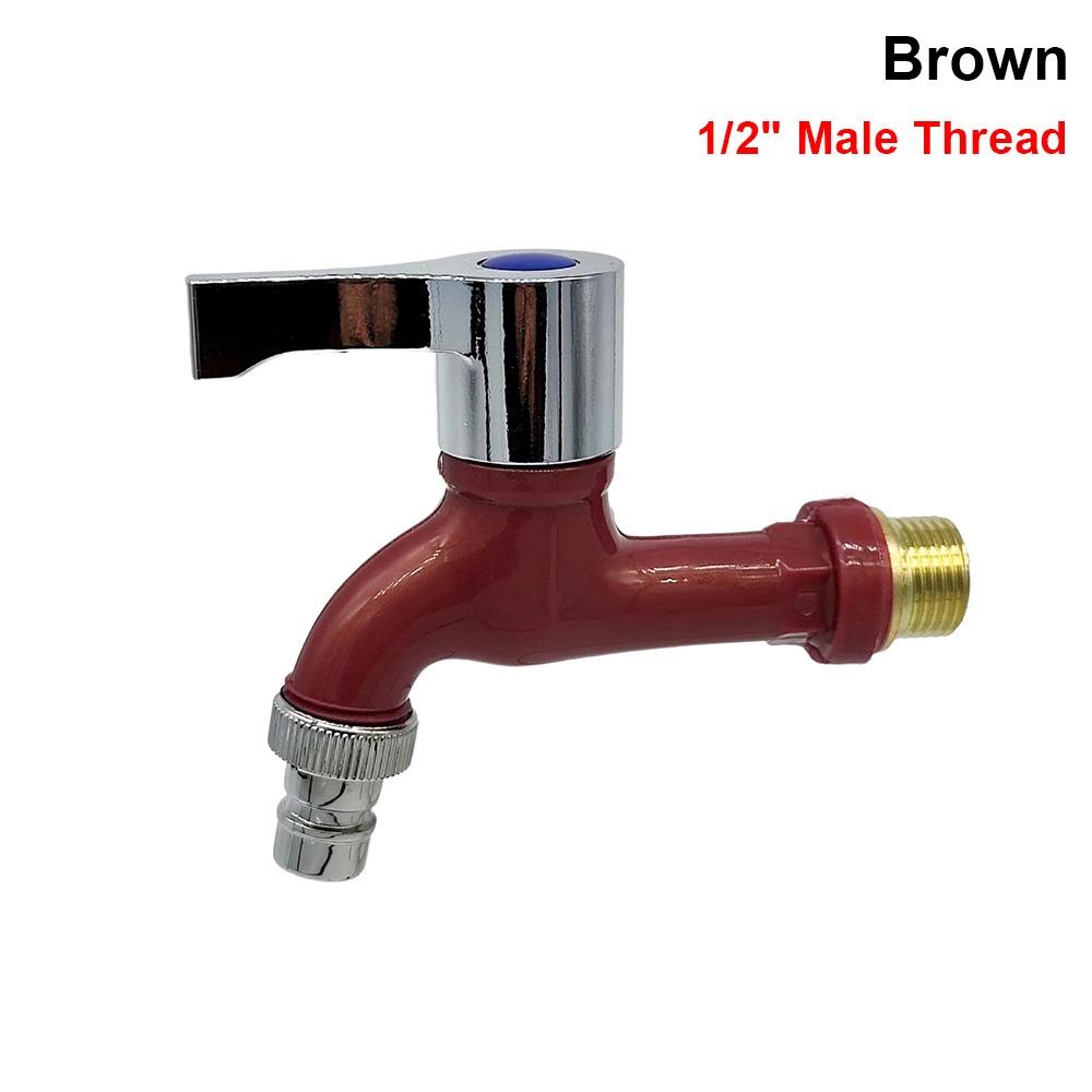 1Pcs Wall Mounted Plastic Faucet 1/2" Male Water Hose Quick Connector  Garden Balcony
