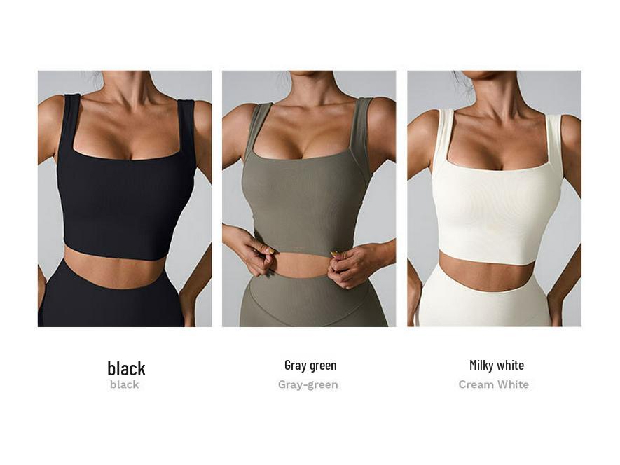 2024 Quick-Dry Shockproof Yoga Vest with Fixed Cup and Hollow Back Design