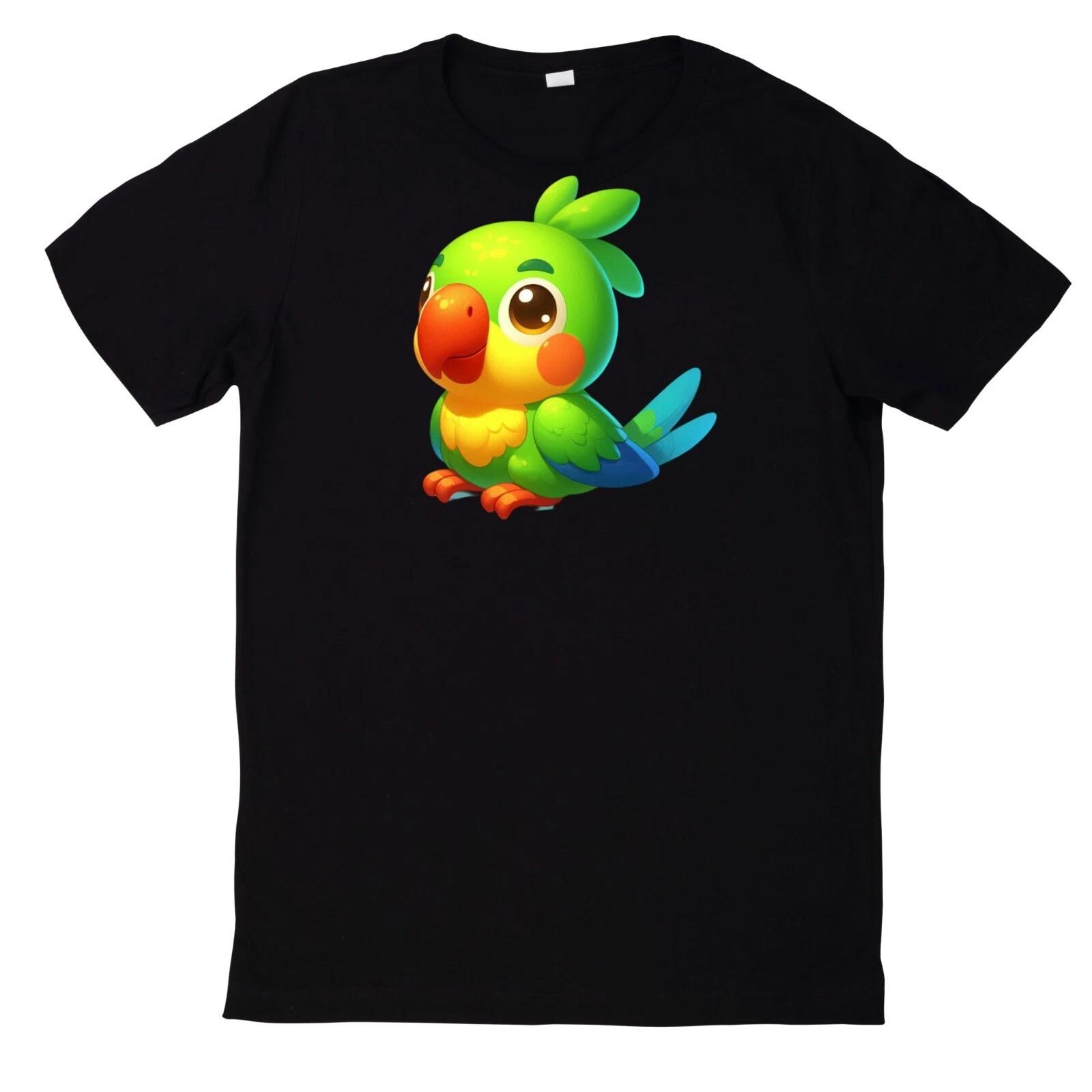 T-Shirt Niedlicher und lustiger grüner Papagei Motiv Baumwolle XXXL