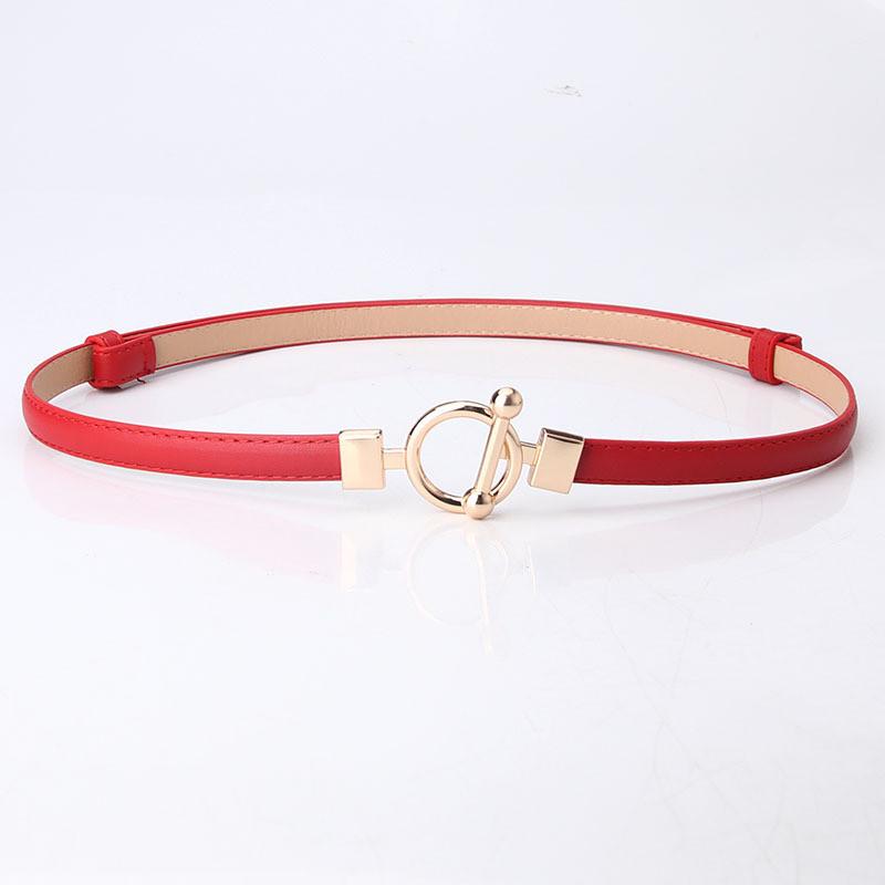 Womens Adjustable Pu Leather Belt With Metal Buckle For Office And Casual Wear