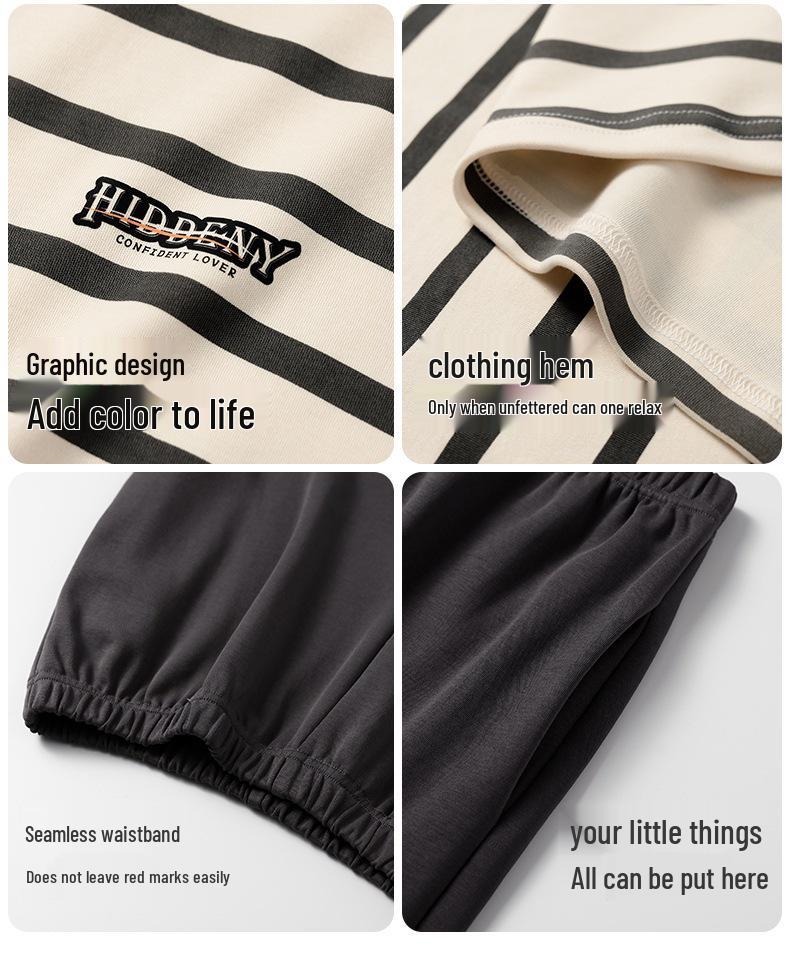 Damski kreskówkowy komplet piżamy z krótkim rękawem i wkładkami na biust - Letni bawełniany długi komplet domowy 2025